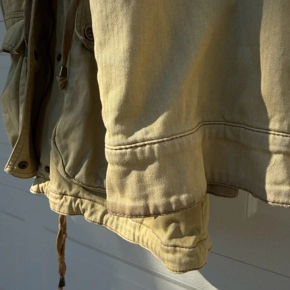 Free People Olive Patched Tapestry Drawstring Utility Jacket Size Large - Picture 11 of 16